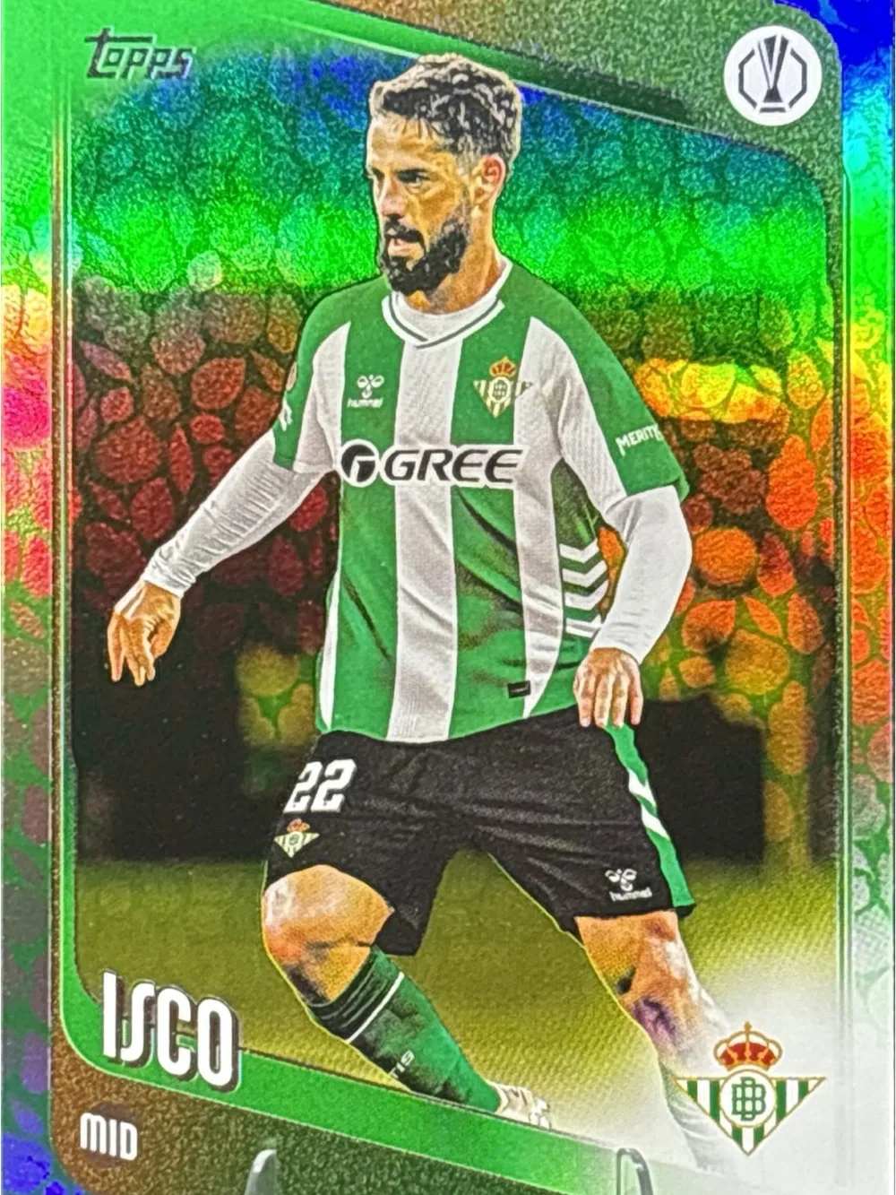 Topps Green Refractor Real Betis Soccer Trading Card - Isco